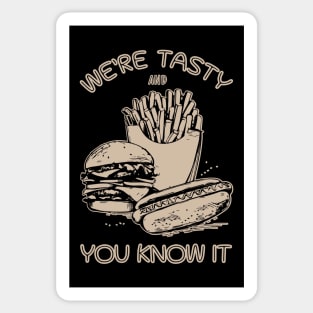 Vintage Junk Food. We're Tasty and You Know It. Sticker